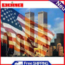 5D DIY Full Round Drill Diamond Painting National Flag Twin Towers Mosaic Art