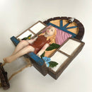 Yard Art Window Door Garden Decor Fairy House Hanging Tree Statue Sculpture