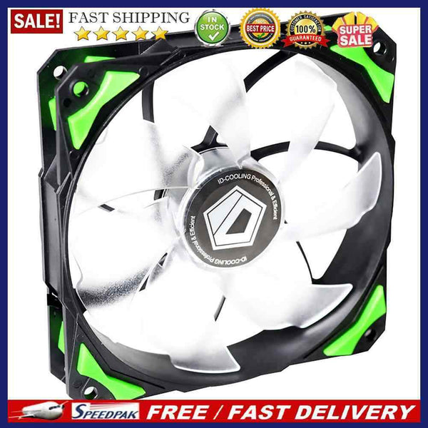 ID-COOLING PL-12025 LED 120mm Cooling Fan w/ De-Vibration Rubber CPU Cooler Fan