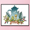 Partial Embroidery Teapot Stamped Canvas 14CT DIY Cross Stitch Kits (J532) Newly