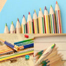 10pcs DIY Graffiti Pencil Painting Kit Rainbow Four-Color Lead Wooden Pencil