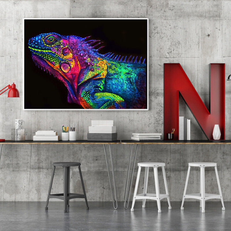 DIY Paint By Number Kit Colorful Lizard Acrylic Paint Hanging Art Craft Gift