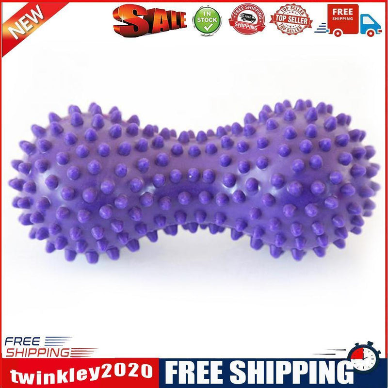 Peanut Shape Massage Fitness Ball Stress Relax Body Spiky Massager (Purple)