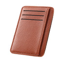 Retro Women Litchee Pattern Pure Color Card Case Mini Purse (Light Brown)