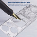 Multifunctional Geometric Ruler Craft Drawing Ruler - High School (Clear) Newly