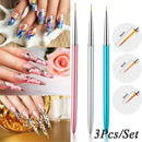 DIY Women Fashion Nail Liner Painting Pen Metal Handle Manicure Tool Nail Art