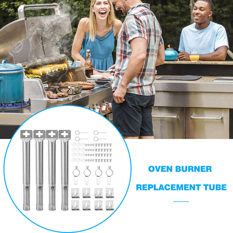 Useful Grill Burner Tube 4pcs BBQ Replacement Pipe Camping Tool Grill Tube Spare