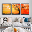 DIY Paint By Number Kit Beautiful Sunset Triptych Acrylic Paint Art Craft Gift