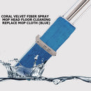 Coral Velvet Fiber Spray Mop Head Floor Cleaning Cloth Replacement Mop Cloth Blue