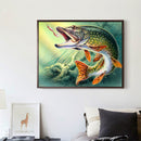 5D Fish Bite Hook Diamond Painting Embroidery DIY Cross Stitch Home Decor Newly