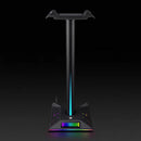 RGB Headphones Desktop Stand Gaming Headset Holder with 3.5mm 2 USB Ports Newly