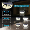 310LED Waterproof Solar Wall Lamp Outdoor Wide Angle Motion Sensor Lights