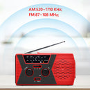 Portable Emergency Radio Solar Weather Radios with Hand Crank (EU Red)