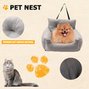 Dog Safe Car Seat Anti Slip Travel Puppy Pet Carriers Kennel Bed Bag Grey