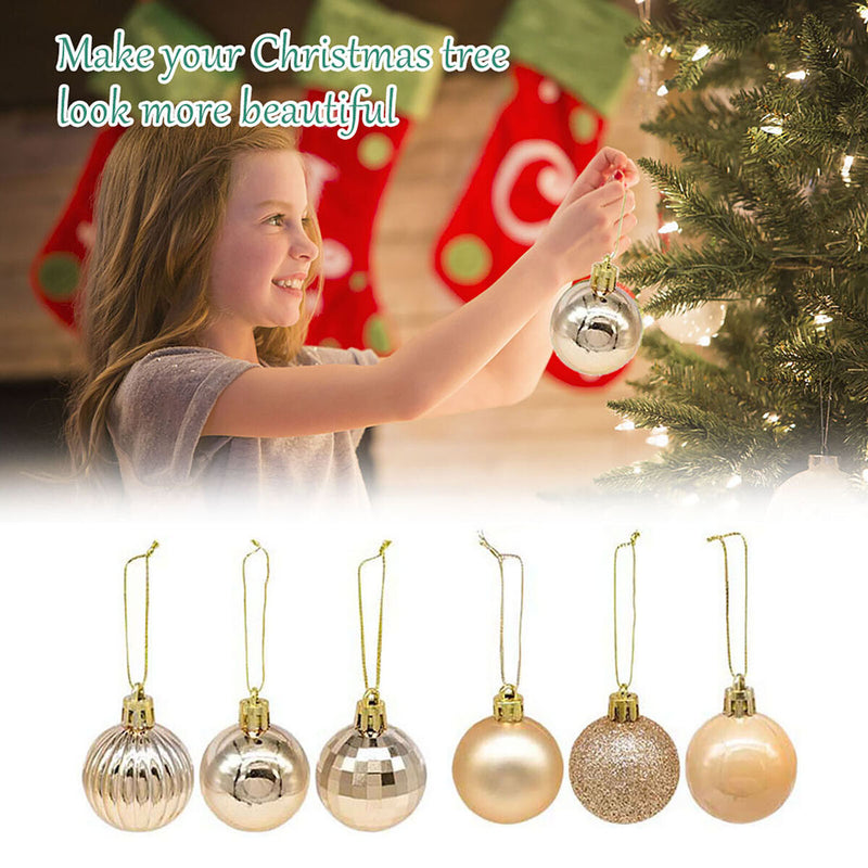 36pcs Christmas Baubles Electroplating PVC Christmas Ornaments Xmas Decorations