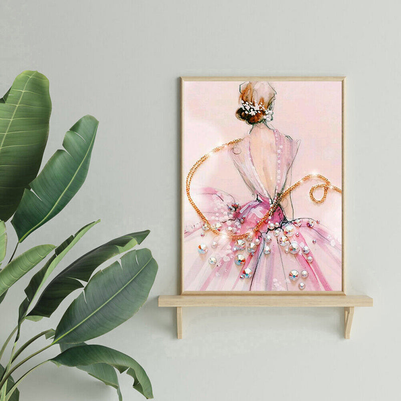 Wedding Girl 5D DIY Part Drill Speical Shaped Diamond Painting Cross Stitch