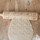 Dog Bone Engraved Embossing Wood Rolling Pin for DIY Baking Cookies Noodle