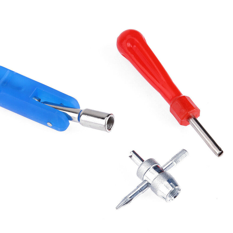 Valve Core Remover Set Copper Nickel Plated Nozzle Pull Rod Extractor