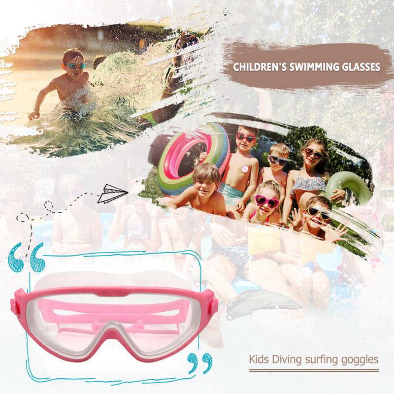 Children Goggles Waterproof Anti-fog Swimming Diving Glasses (Rose White) Newly