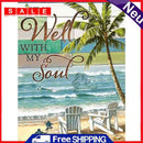 5D Diamond Painting DIY Beach Coconut Tree Full Round Drill Wall Decor Crafts
