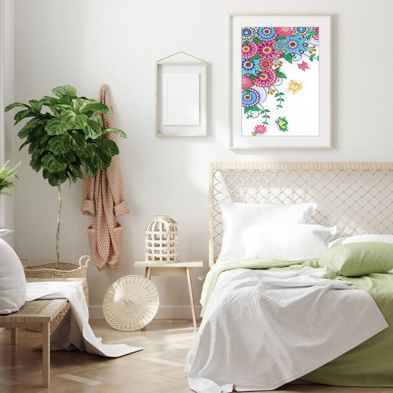 5D Part Special Shaped Drill Diamond Painting Flower Butterfly Kit Wall Art