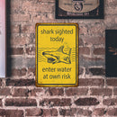 Warning Slogan Plate Metal Tin Plaque for Beach Seaside Waters Notice Sign