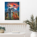 HandPainted Oil Paint Kill Time Picture Colouring Craft Veterans Salute Ban