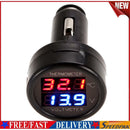 Car Auto 12V Red Green Dual Display LED Digital Thermometer Voltmeter