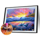 5D DIY Full Drill Round Shape Sea World Rhinestone Diamond Drawing for Home