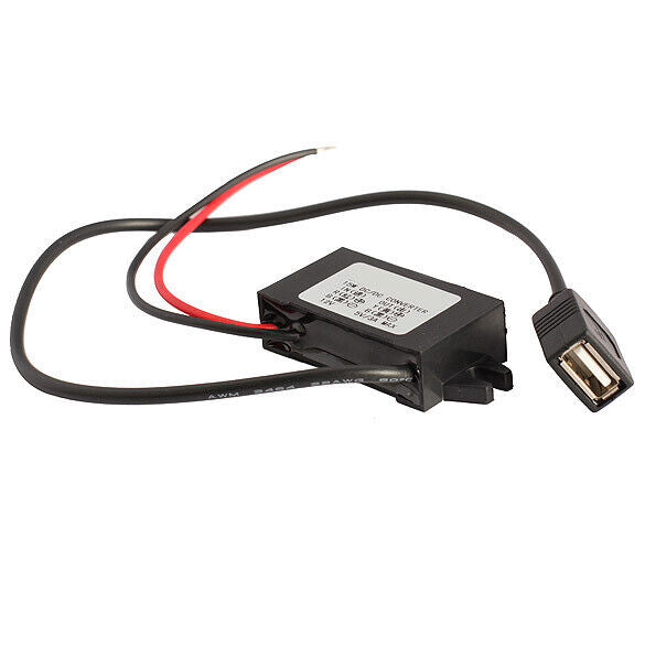 Car Charger Converter 12V To 5V 3A 15W Step Down Module With USB Cable