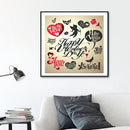 Painting 5D Rhinestone Happy Valentine Full Kit DIY Diamond Drill Round Picture