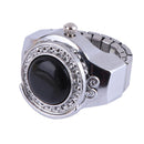 Occitop Charm Electronic Quartz Agate Round Elastic Fingerring Watch Women's Sc