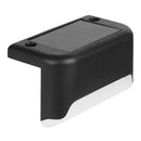 4x Solar Deck Step Wall Lights Stairs Fence Decor Lamps (Black/Warm Light) Newly