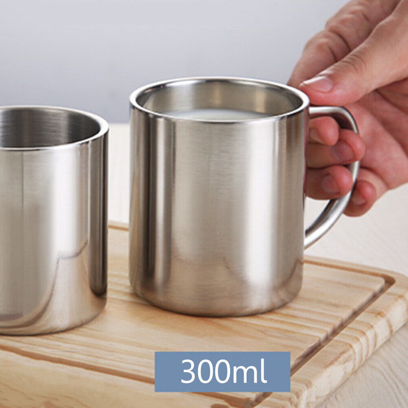 300ml Outdoor Stainless Steel Cup Beverage Coffee Tea Mug Camping Drinkware
