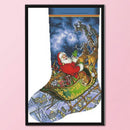 Christmas Socks Print Partial Embroidery Kits 11CT Stamped Needlework Home Decor