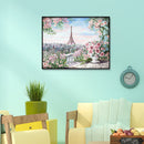 5D DIY Diamond Painting Eiffel Tower Flower Rhinestone Kit Full Round Wall Craft