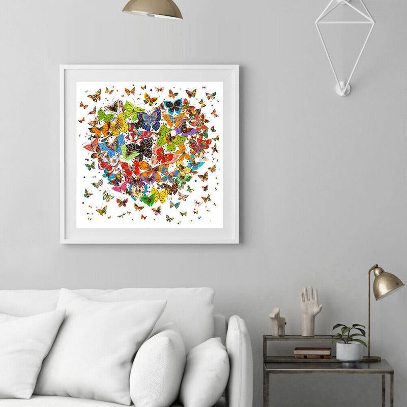 Frameless Butterfly Love Oil Paint by Numbers Kit Handpainted Artwork Handicraft