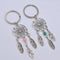Wind Chimes Pink Green Feather Dream Catcher Keychain Buckle Pendant Keyring