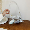 Summer Fashion Candy Color Portable Shoulder Bag PVC Clear Chain Underarm Bag