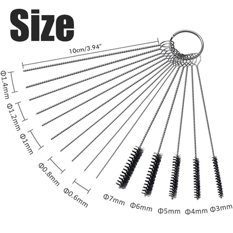 15Pcs Carburetor Carbon Dirt Jet Cleaner Tool Kit Cleaning Needles with Brushes
