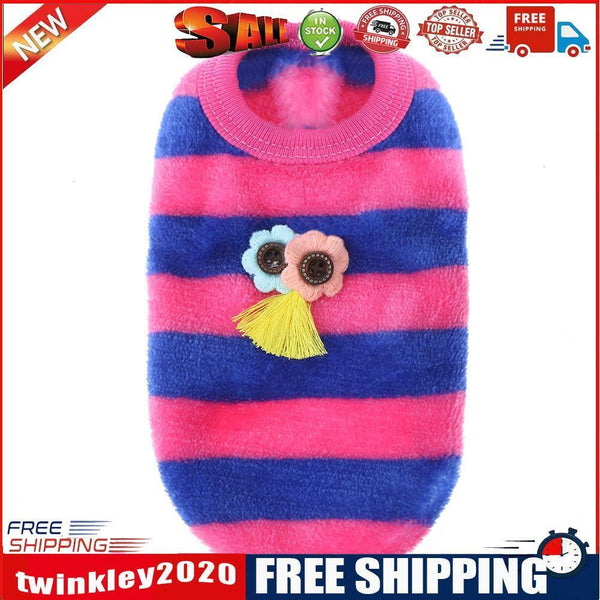 Winter Pet Dog Cat Clothes Fleece Apparel Small Animal Costume(Blue)(S)(2)
