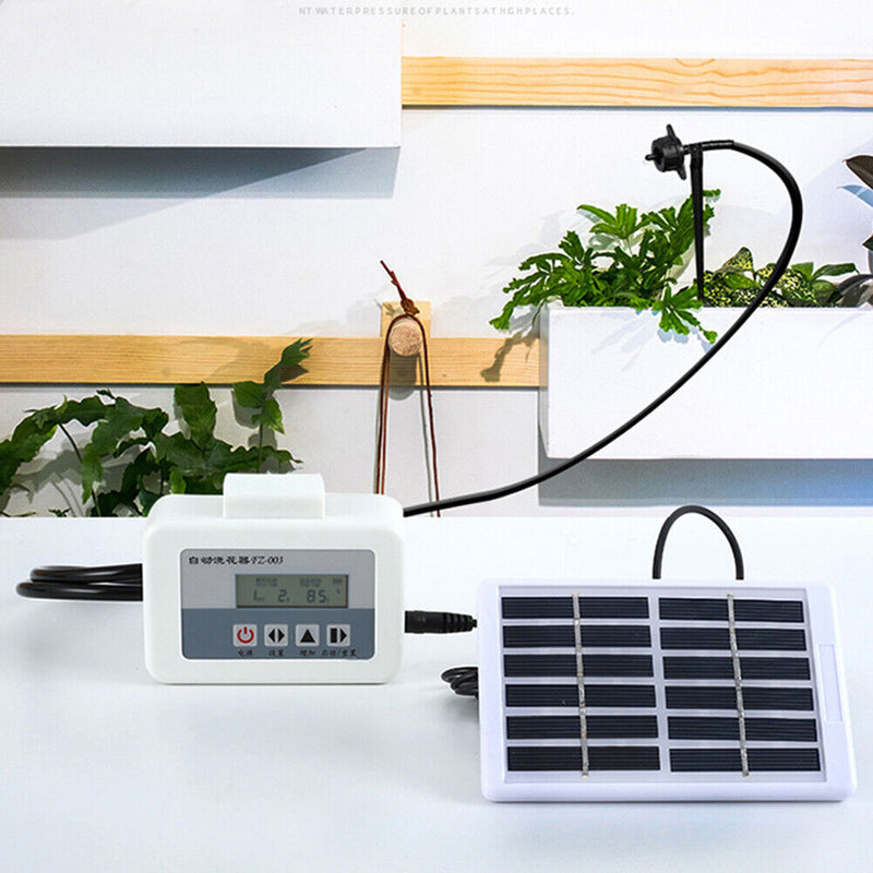 #A Solar Automatic Flowers Drip Irrigation Timer Plastic Garden Watering Pump To
