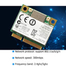 300Mbps Mini PCI-E Wireless Adapter 2.4G/5G Dual Band Bluetooth 4.0 WiFi Dongle