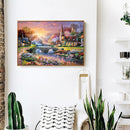 DIY Full Drill Square Diamond Painting Village Bridge Mosaic Kit (FC011)
