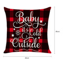 Christmas Pattern Linen Pillowcase Soft Throw Pillow Case Sofa Cushion (2)