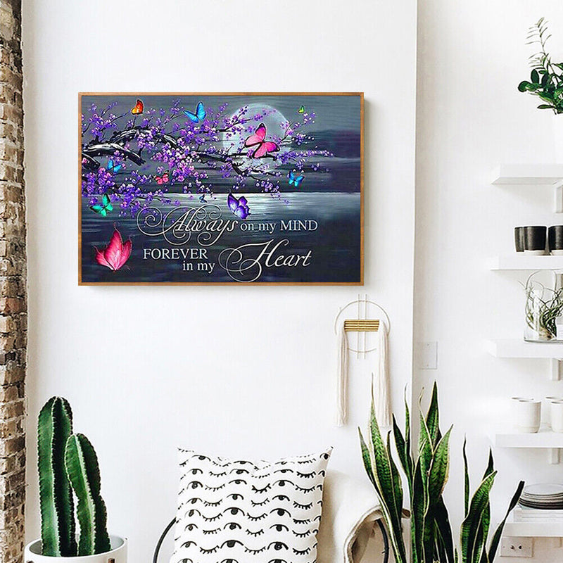 Letter Butterfly 5D DIY Full Square Diamond Painting Animal Mosaic Decor Artwork