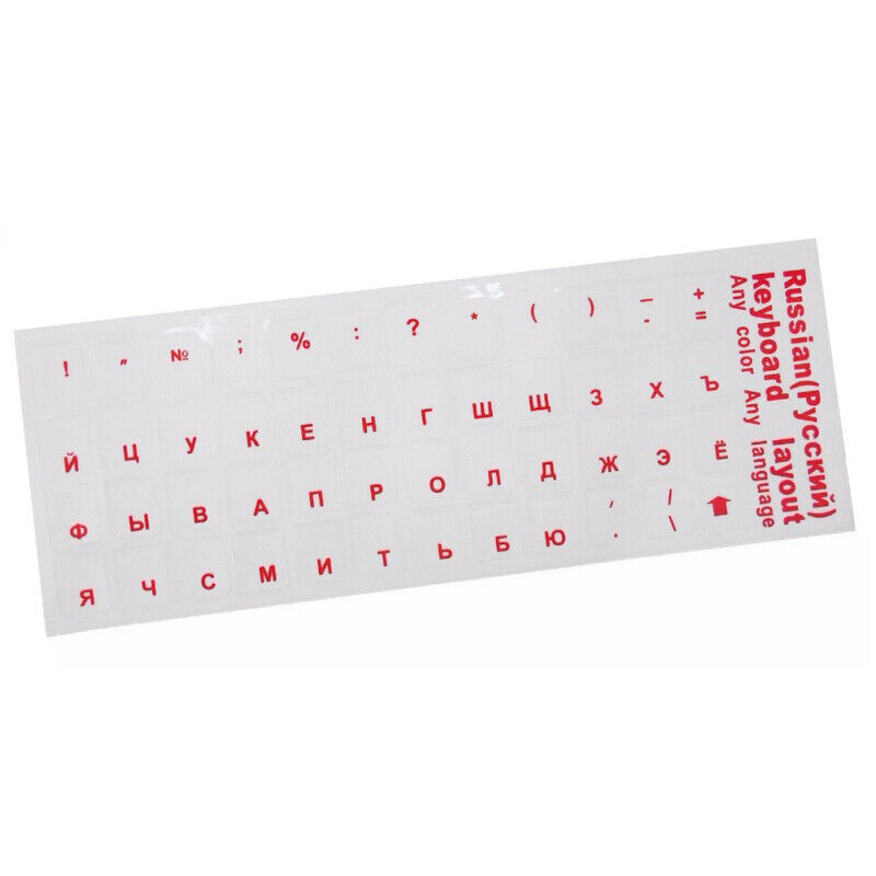 Russian Transparent Waterproof Stickers For PC Laptop Table Letter Keyboard I6O1