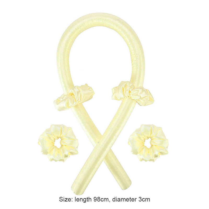 Heatless Curling Rod Foam Sponge Soft Hair Roller Styling Tools (Yellow) Newly