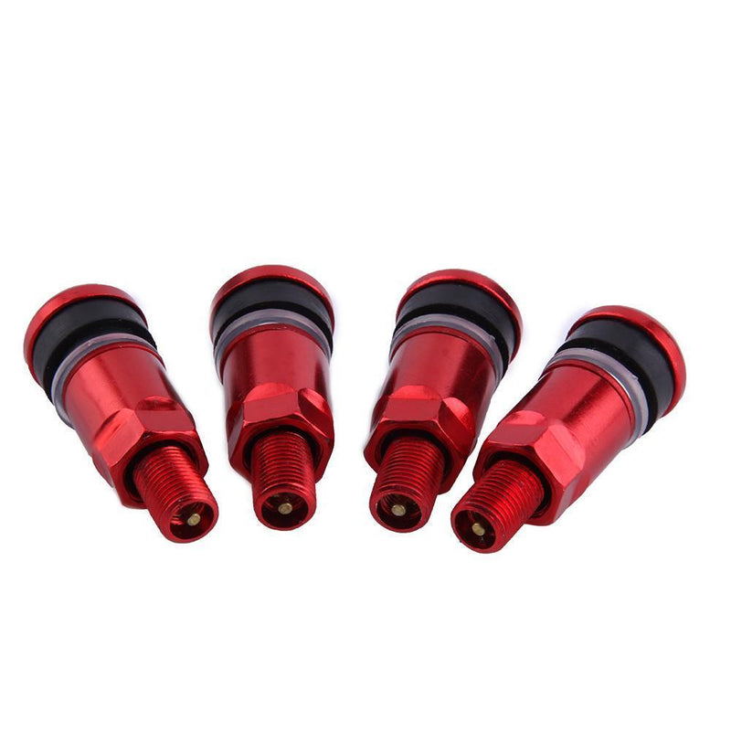 4pcs Car Tubeless Tyre Valve Stems Aluminum Tire Air Valve Stems (Red)