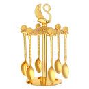 Base Holder Tableware Fruit Spoon Dessert Scoop Swan Coffee Spoon Set Teaspoons